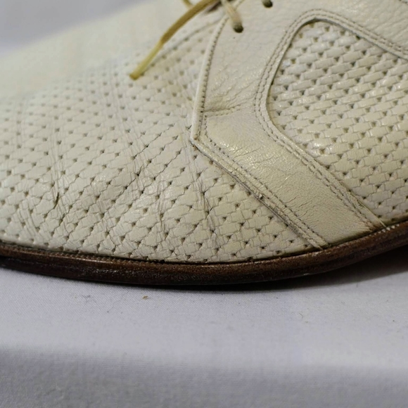 Spectacular DACK's Made in Canada White Perforated Leather Lace Up Derby 10.5 F - Picture 6 of 12